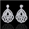 Image 1 : 3 ctw Micro Pave VS/SI Diamond Earrings Designer 18k White Gold - REF-280N2F