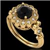 Image 1 : 1.2 ctw Fancy Black Diamond Engagment Art Deco Ring 18k Yellow Gold - REF-107R3K