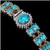 Image 2 : 17.78 ctw Swiss Topaz & Diamond Bracelet 14K Rose Gold - REF-209K3Y