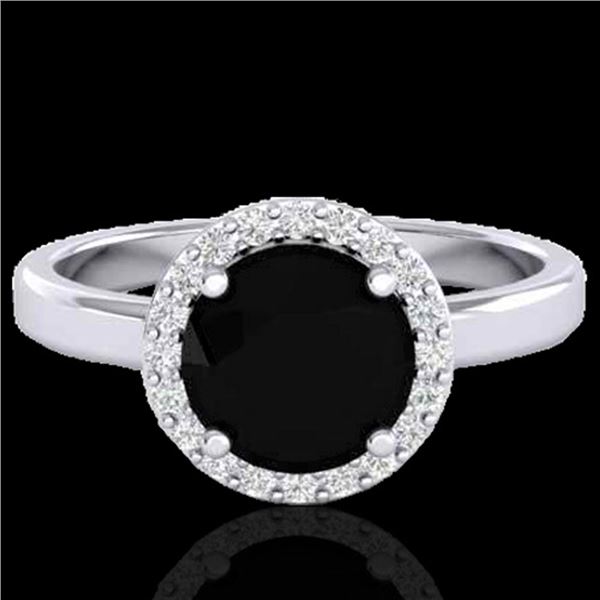 2 ctw Halo VS/SI Diamond Certified Micro Pave Ring 18k White Gold - REF-78R8K