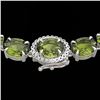 Image 1 : 66 ctw Green Tourmaline & VS/SI Diamond Micro Necklace 14k White Gold - REF-618F2M