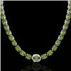 Image 2 : 66 ctw Green Tourmaline & VS/SI Diamond Micro Necklace 14k White Gold - REF-618F2M