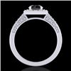 Image 3 : 1.1 ctw Fancy Black Diamond Engagment Art Deco Ring 18k White Gold - REF-87G3W