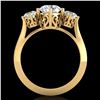 Image 1 : 1.51 ctw VS/SI Diamond Solitaire Art Deco 3 Stone Ring 18k Yellow Gold - REF-427G3W