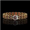 Image 1 : 14.69 ctw Garnet & Diamond Bracelet 14K Yellow Gold - REF-209A3N
