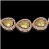 Image 3 : 36.8 ctw Fancy Citrine & Diamond Micro Pave Halo Necklace 10k Rose Gold - REF-604Y2X