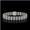 Image 3 : 21.86 ctw Aquamarine & Diamond Bracelet 14K White Gold - REF-318F2M