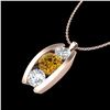 Image 2 : 1.07 ctw Intense Fancy Yellow Diamond Art Deco Necklace 18k Rose Gold - REF-143K6Y
