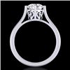 Image 3 : 1.25 ctw VS/SI Diamond Solitaire Art Deco Ring 18k White Gold - REF-490H9R