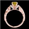 Image 2 : 1.2 ctw Certified SI Intense Yellow Diamond Antique Ring 10k Rose Gold - REF-184N3F