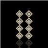 Image 1 : 4.01 ctw Princess Cut Diamond Micro Pave Earrings 18K Yellow Gold - REF-346F3M