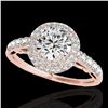 Image 2 : 1.65 ctw Certified Diamond Solitaire Halo Ring 10k Rose Gold - REF-218K2Y