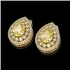 Image 2 : 7.74 ctw Canary Citrine & Diamond Victorian Earrings 14K Yellow Gold - REF-180K2Y