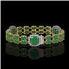 Image 2 : 21.83 ctw Emerald & Diamond Bracelet 14K Yellow Gold - REF-294G4W