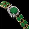 Image 3 : 21.83 ctw Emerald & Diamond Bracelet 14K Yellow Gold - REF-294G4W