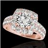 Image 1 : 2.5 ctw Certified Diamond Solitaire Halo Ring 10k Rose Gold - REF-300F2M
