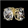 Image 3 : 2.50 ctw Certified VS/SI Quality Oval Diamond Stud Earrings 10k Yellow Gold - REF-601G4W