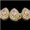Image 3 : 103.22 ctw Morganite & Diamond Victorian Necklace 14K Yellow Gold - REF-4551R3K