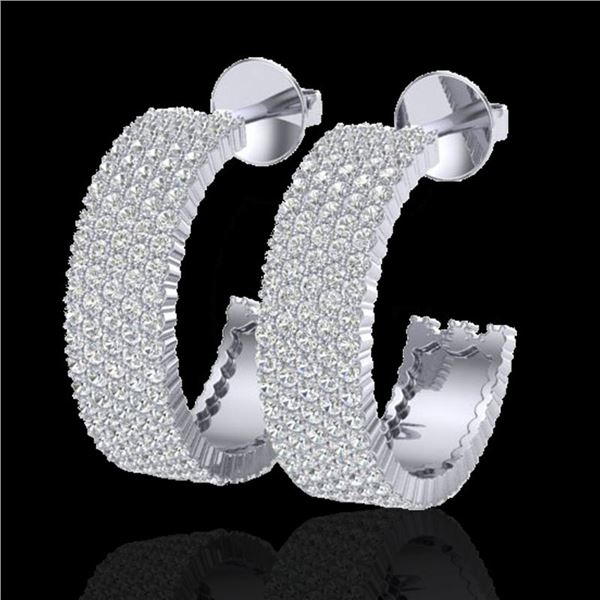 4.50 ctw Micro Pave VS/SI Diamond Earrings 14k White Gold - REF-292H5R