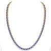Image 3 : 56 ctw Tanzanite Eternity Designer Necklace 14k Yellow Gold - REF-581K8Y