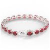 Image 2 : 17.25 ctw Pink Tourmaline & Diamond Micro Bracelet 14k White Gold - REF-218H2R