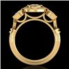 Image 1 : 1.51 ctw VS/SI Diamond Solitaire Art Deco 3 Stone Ring 18k Yellow Gold - REF-300A2N