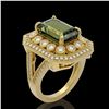 Image 2 : 6.08 ctw Certified Tourmaline & Diamond Victorian Ring 14K Yellow Gold - REF-208W8H