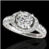 Image 1 : 1.75 ctw Certified Diamond Solitaire Halo Ring 10k White Gold - REF-204Y5X