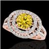 Image 1 : 1.75 ctw Certified SI/I Fancy Intense Yellow Diamond Ring 10k Rose Gold - REF-211W4H