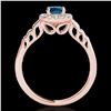 Image 2 : 1.55 ctw SI Certified Fancy Blue Diamond Halo Ring 10k Rose Gold - REF-150M2G