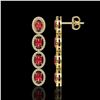 Image 2 : 5.88 ctw Tourmaline & Diamond Micro Pave Halo Earrings 10k Yellow Gold - REF-143W6H