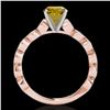 Image 2 : 1.5 ctw Certified SI/I Fancy Intense Yellow Diamond Ring 10k Rose Gold - REF-196H4R