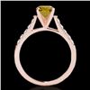 Image 2 : 1.45 ctw Certified SI/I Fancy Intense Yellow Diamond Ring 10k Rose Gold - REF-231H8R
