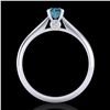 Image 3 : 0.4 ctw Intense Blue Diamond Engagment Art Deco Ring 18k White Gold - REF-60N2F