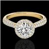 Image 1 : 1.40 ctw Certified Diamond Solitaire Halo Ring 10k Yellow Gold - REF-204W5H