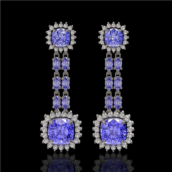 20.06 ctw Tanzanite & Diamond Earrings 14K White Gold - REF-469X6A