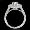 Image 2 : 2.25 ctw Certified Diamond Solitaire Halo Ring 10k White Gold - REF-218Y2X