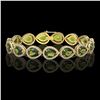 Image 1 : 19.7 ctw Tourmaline & Diamond Micro Pave Halo Bracelet 10k Yellow Gold - REF-361X3A