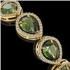 Image 3 : 19.7 ctw Tourmaline & Diamond Micro Pave Halo Bracelet 10k Yellow Gold - REF-361X3A