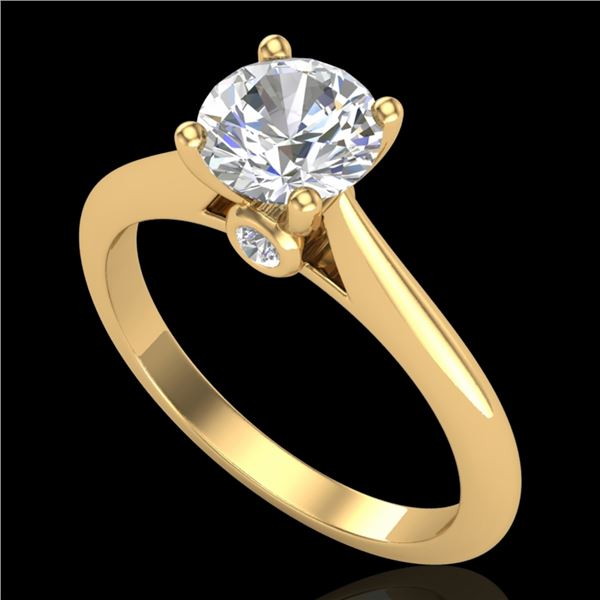 1.08 ctw VS/SI Diamond Solitaire Art Deco Ring 18k Yellow Gold - REF-244M2G