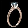 Image 3 : 1.06 ctw Certified Intense Blue Diamond Engagment Ring 10k Rose Gold - REF-97W2H