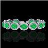 Image 1 : 30 ctw Emerald & Micro Pave VS/SI Diamond Bracelet 10k White Gold - REF-481W8H