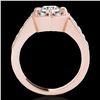 Image 2 : 2 ctw Certified Diamond Solitaire Halo Ring 10k Rose Gold - REF-286A4N