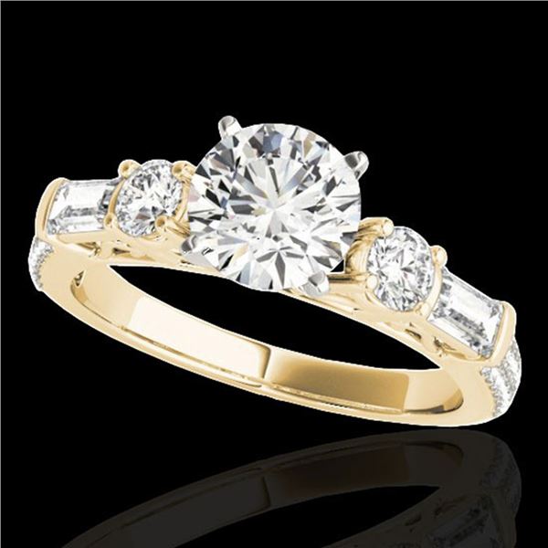 2.5 ctw Certified Diamond Pave Solitaire Ring 10k Yellow Gold - REF-381Y8X