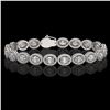 Image 1 : 13.25 ctw Oval Cut Diamond Micro Pave Bracelet 18K White Gold - REF-1808W5H