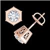 Image 3 : 1.15 ctw VS/SI Diamond Solitaire Art Deco Stud Earrings 18k Rose Gold - REF-214H5R