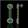 Image 2 : 10.23 ctw Emerald & Diamond Earrings 14K Yellow Gold - REF-227X3A