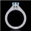 Image 3 : 1 ctw Intense Blue Diamond Engagment Art Deco Ring 18k White Gold - REF-200G2W
