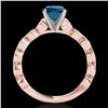 Image 2 : 1.75 ctw SI Certified Fancy Blue Diamond Solitaire Ring 10k Rose Gold - REF-170N5F
