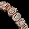 Image 3 : 11.52 ctw Emerald Cut Diamond Micro Pave Bracelet 18K Rose Gold - REF-1370N9F